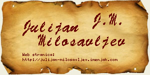Julijan Milosavljev vizit kartica